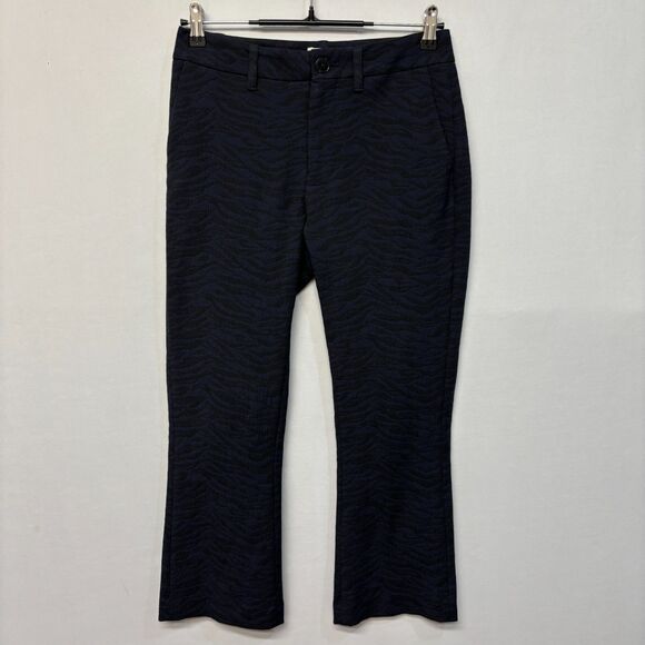 Zadig & Voltaire Women Tiger Print Bootcut Pants Size 36 High Rise D031 -17 - Picture 1 of 16